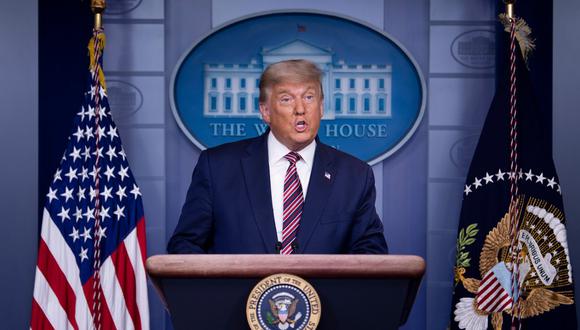 El presidente de los Estados Unidos, Donald Trump, habla en la Sala Brady Briefing en la Casa Blanca. (Brendan Smialowski / AFP)