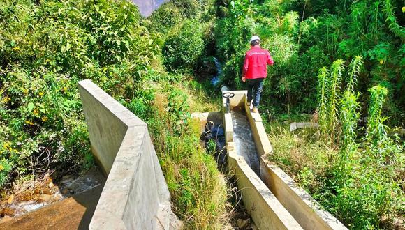 La Contraloría General halló deficiencias constructivas en el mejoramiento y ampliación del sistema de riego para las localidades de Vista Alegre y Andahuaylla, en la provincia de Ambo./Foto: Cortesía