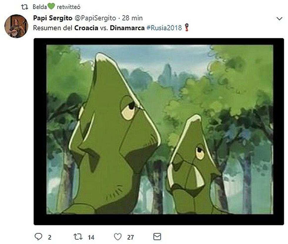Discreto partido entre Croacia y Dinamarca generó divertidos memes en las redes sociales