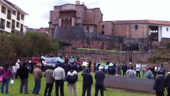 Trabajadores del PJ toman el Qorikancha en Cusco
