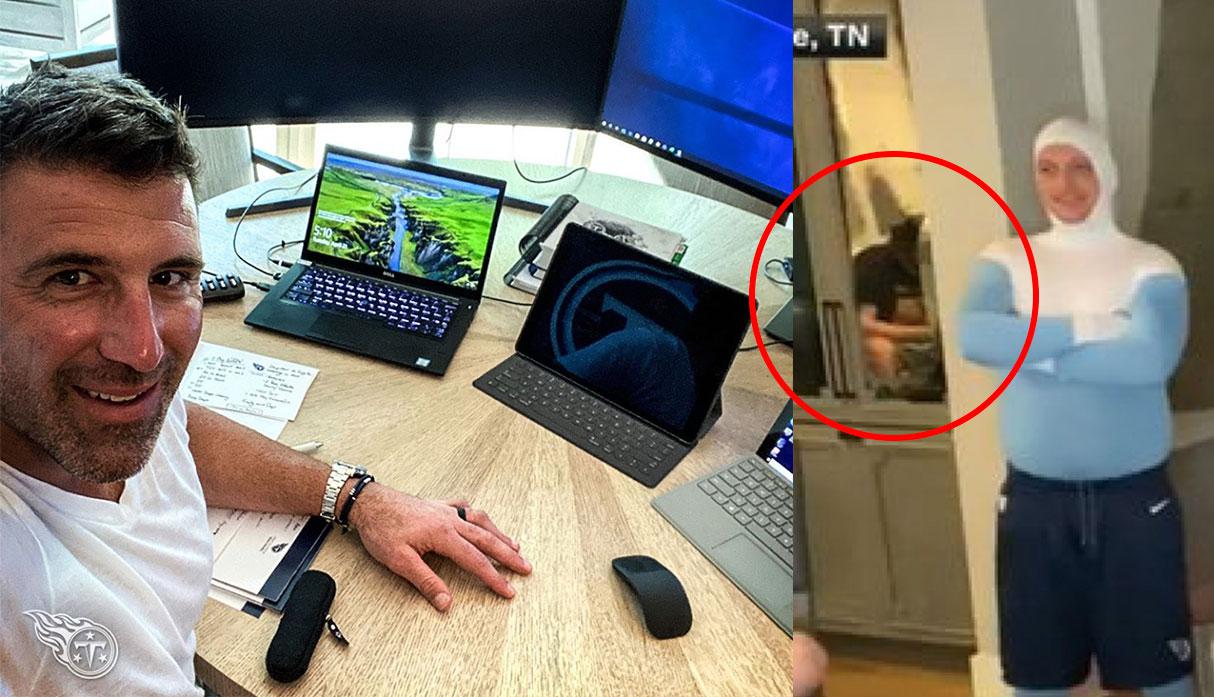 NFL Draft: entrenador Mike Vrabel vivió embarazoso momento en vivo. (Foto: Titans / Captura)