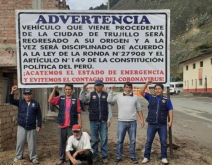Ronderos impiden ingreso de trujillanos a Huamachuco por el coronavirus