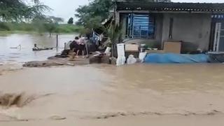 Ciclón Yaku: Nuevo desborde de río La Leche aísla más casas y vías en Lambayeque (VIDEO)