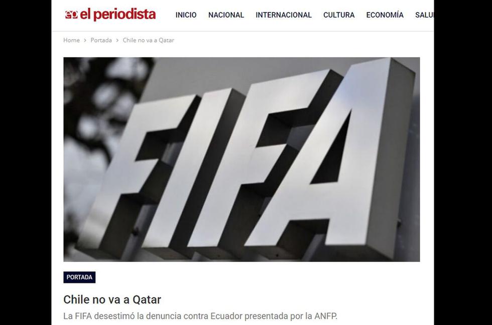 La reacción de la prensa chilena ante el fallo de FIFA por el 'Caso Byron Castillo'. (Foto: Captura)
