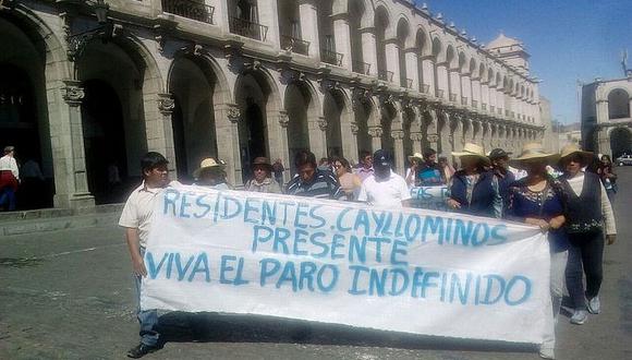Residentes cayllominos protestaron en Arequipa contra minera Bateas