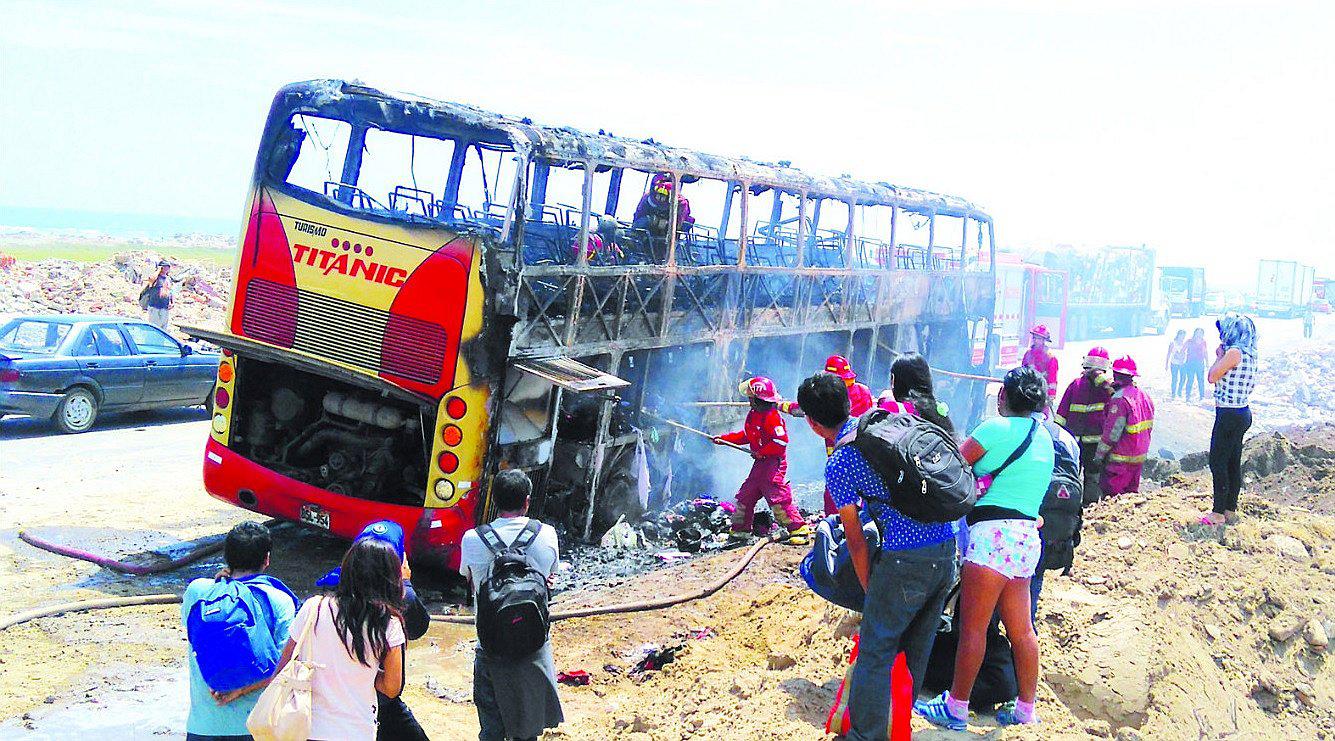 Trujillo: Ómnibus interprovincial se incendia cuando se dirigía hacia Chiclayo (VIDEO) 