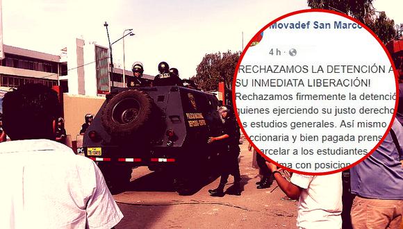 San Marcos: Prosenderistas Movadef y Fudepp rechazaron intervención policial (FOTOS)