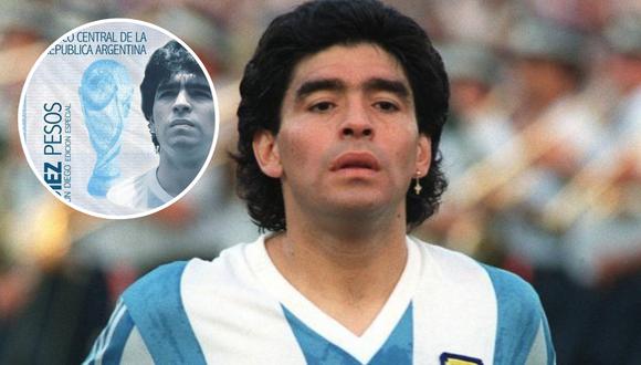 Fanáticos proponen crear un nuevo billete de $10 con la cara de Diego Maradona.