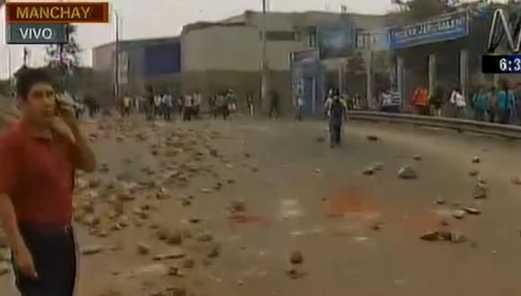 ​Manchay: Acceso al centro poblado continúa bloqueado por protestas
