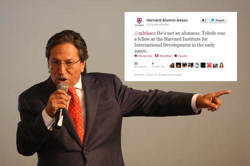 Harvard niega que Toledo haya sido su alumno