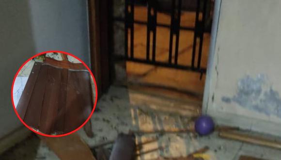 Ataque se registró en una vivienda de la cuadra 21 de la Prolongación Miraflores. Debido a la fuerte explosión, la puerta principal quedó destruida.
