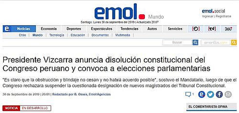 Martín Vizcarra: Así informó la prensa internacional sobre la disolución del Congreso (FOTOS)