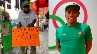 Abuelito decoró su puesto en mercado mexicano para alentar a su nieto que participa en Tokio 2020 