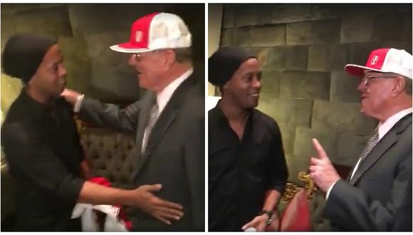 Vea el encuentro que tuvo Ronaldinho con PPK en Cusco (VÍDEO)