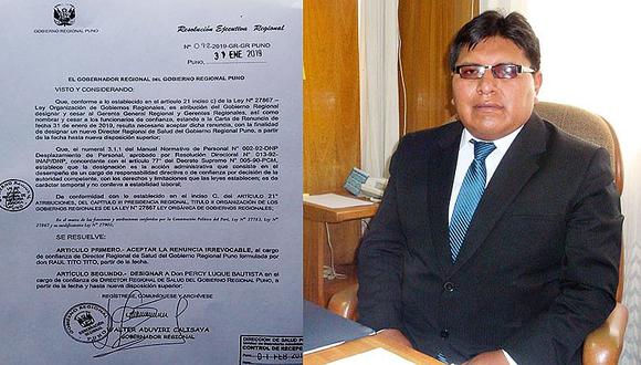 Director de Diresa Puno acusado de apropiarse de materiales de salud 