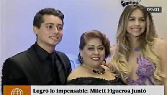 ​¡Lo logró! Milett Figueroa reúne a su madre y novio en avant premiere de película