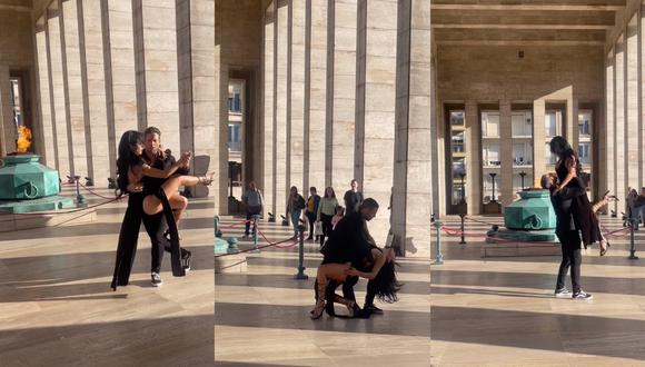 “¿Quién quiere bailar bachata conmigo 🔥? Detrás de cámaras del videoclip grabado en 📍🇦🇷”, escribió Rosángela Espinoza. (Foto: Instagram @rosangelaeslo)