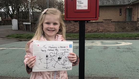 Una niña recibe una agradable respuesta a la carta enviada para su mamá "que está en el cielo" (FOTOS)