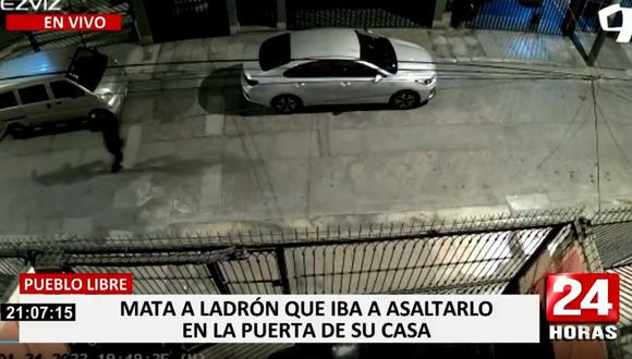 Hombre mató a balazos a ladrón que iba asaltarlo en la puerta de su vivienda, en Pueblo Libre. (Foto: 24 Horas)