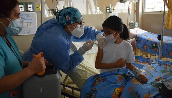 Menores permanecen internados en el INSN de Breña y fueron vacunados contra el COVID-19. (Foto: Hospital del Niño)