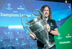 La copa de la UEFA Champions League llega a Perú junto a Carles Puyol y Javier Mascherano por el Tour del Trofeo de Heineken