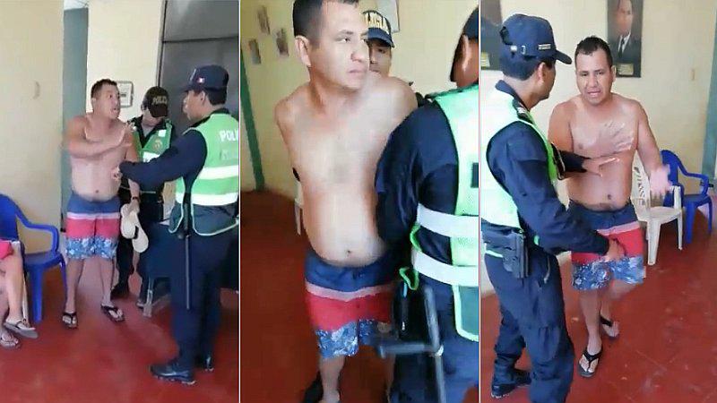 Hombre es detenido por agredir a su pareja, arma escándalo en comisaría y amenaza a policías (VIDEO)