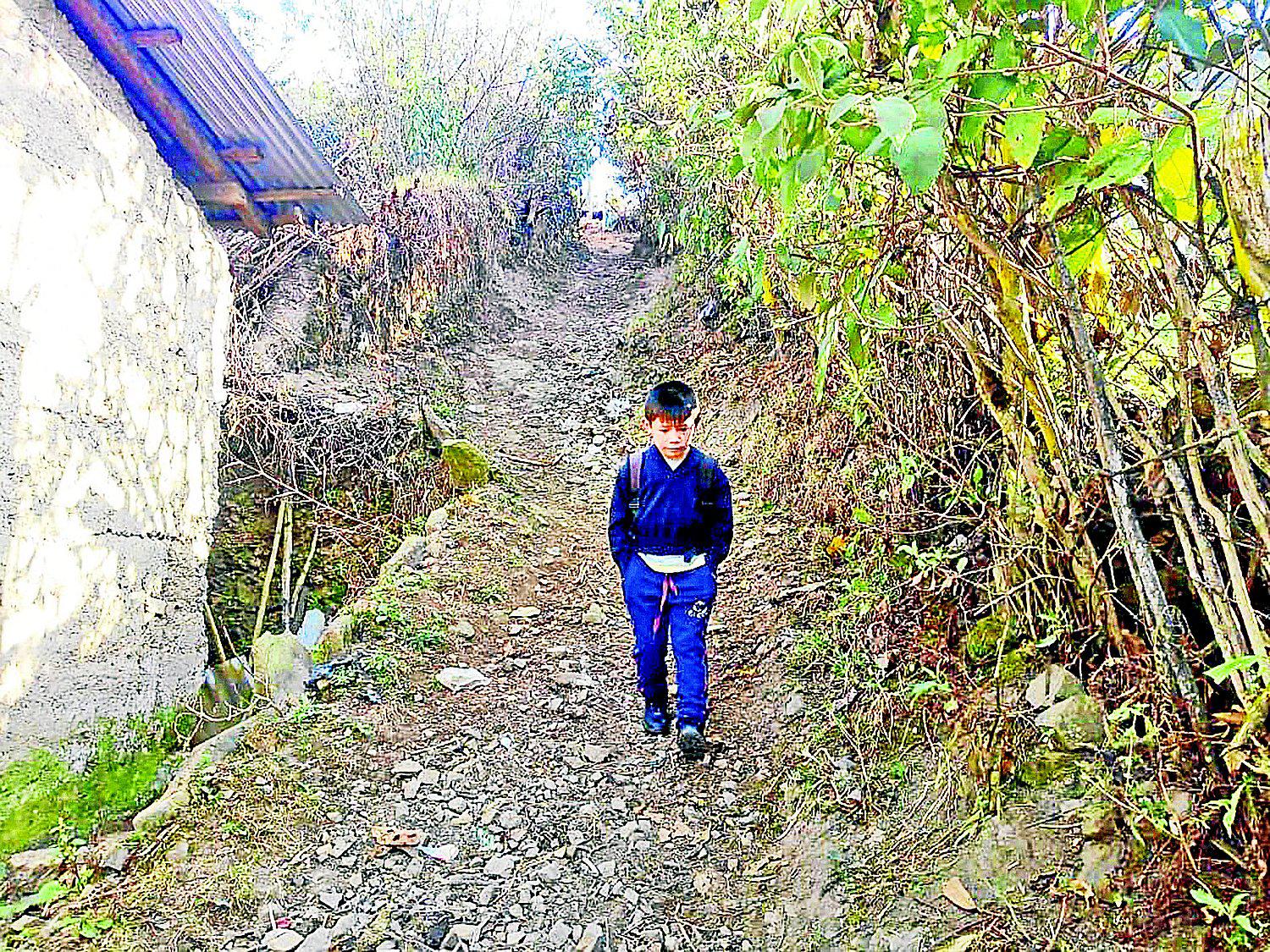 ​Niños caminan 2 horas y hasta usan moto para llegar a colegio 
