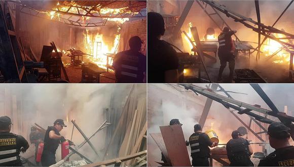Incendio en el interior de una maderera causa pánico (FOTOS)