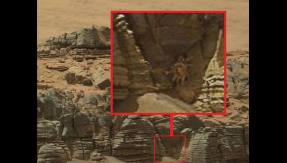 Cibernautas afirman ver 'cangrejo alienigena' en cueva de Marte (VIDEO)