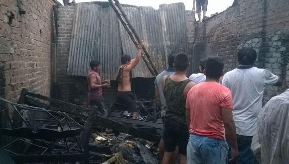 Un incendio arrasa con tres viviendas en Tambogrande