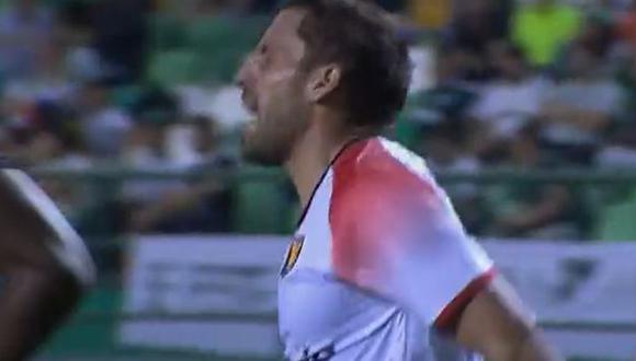 Cristian Bordacahar pudo anotar el 1-0 de Melgar vs. Deportivo Cali. (Captura: DirecTV Sports)