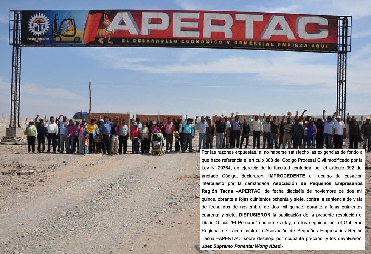 Juez de la Corte Suprema autoriza el desalojo de Apertac