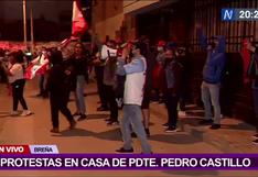 Pedro Castillo: realizan protesta en los exteriores de casa ubicada en Breña (VIDEO)