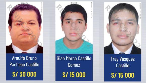 Familiares y allegados al presidente Castillo son incluidos en el Programa de Recompensas. (Captura: Mininter)