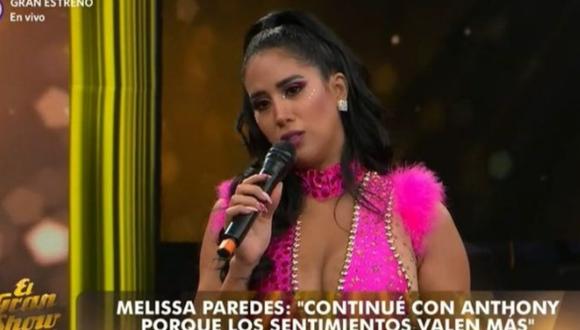 La modelo Melissa Paredes fue presentada como participante de "El Gran Show" luego de un año de haber sido retirada del programa. (Foto: Captura de video)