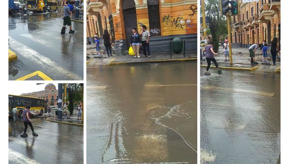 Desde WhatsApp: Reportan aniego en Plaza Bolognesi