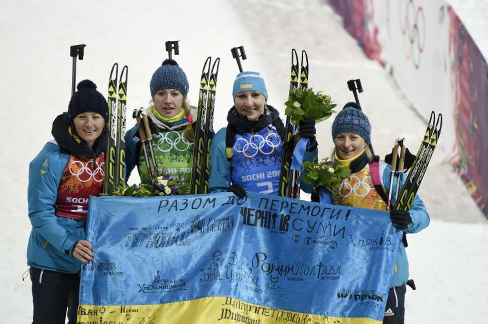 Sochi: Ucranianas piden minuto de silencio por su país tras ganar oro
