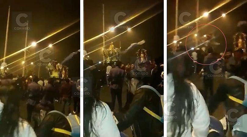 Cañete: Imagen de San Pedro de Mala cae del anda en que era llevado en procesión (VIDEO)