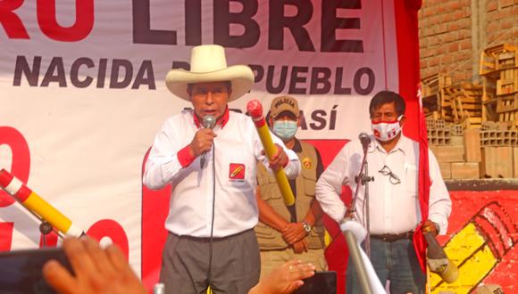 Pedro Castillo también estuvo en Huaycán, como parte de su campaña en la segunda vuelta de las Elecciones 2021. (Foto: Jessica Vicente/@photo.gec)