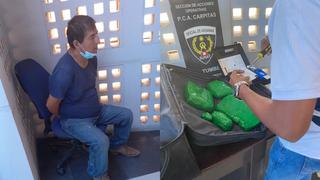 Tumbes: Capturan a “burrier” con droga en la maleta