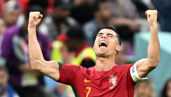 Cristiano Ronaldo celebró la clasificación de Portugal en Qatar 2022. (Foto: EFE)