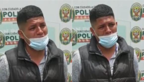 Presunto delincuente rompió en llanto durante interrogatorio policial en el Callao. | Foto: América Noticias.