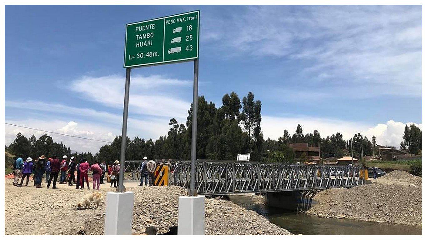 Instalan puentes modulares en Huari y Pariahuanca en el Vraem