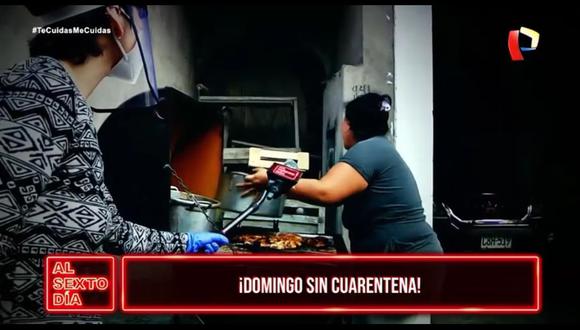 Persona intervenida afirmó que comida no era para la venta. (Captura Al sexto Día | Panamericana TV)