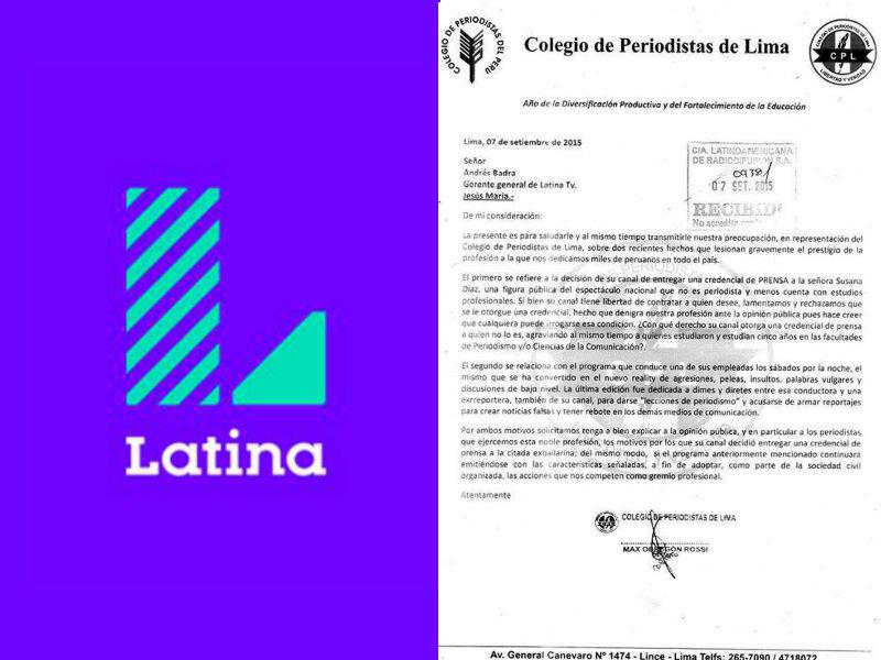 Colegio de Periodistas envió fuerte carta a Latina por "denigrar" el periodismo