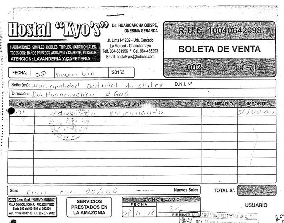 Regidor habría falsificado boletas de viáticos 