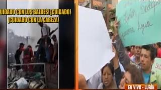 Lurín: protestan por falta de agua en zona donde ocurrió incendio (VIDEO)