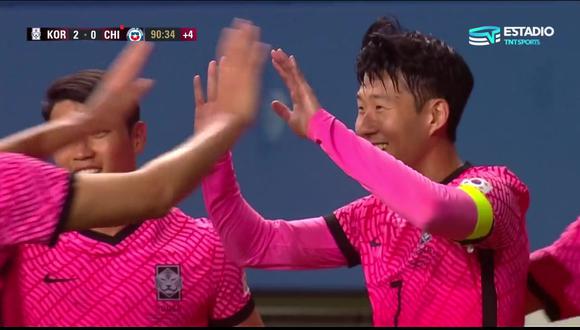 Gol de Heung-min Son para el 2-0 de Corea del Sur vs. Chile. (Captura: TNT Sports)