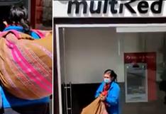 Piden ayuda para mujer que duerme con sus cuatro hijos en cajeros automáticos en Cusco (VIDEO)