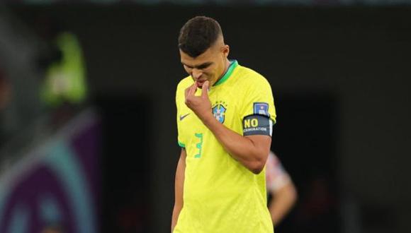 Thiago Silva lamentó eliminación de Brasil en Qatar 2022. (Foto: EFE)